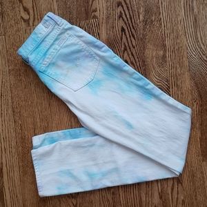 (25) 7 For All Mankind Roxanne Tie Dye Skinny Jeans Bohemian Abstract Unique